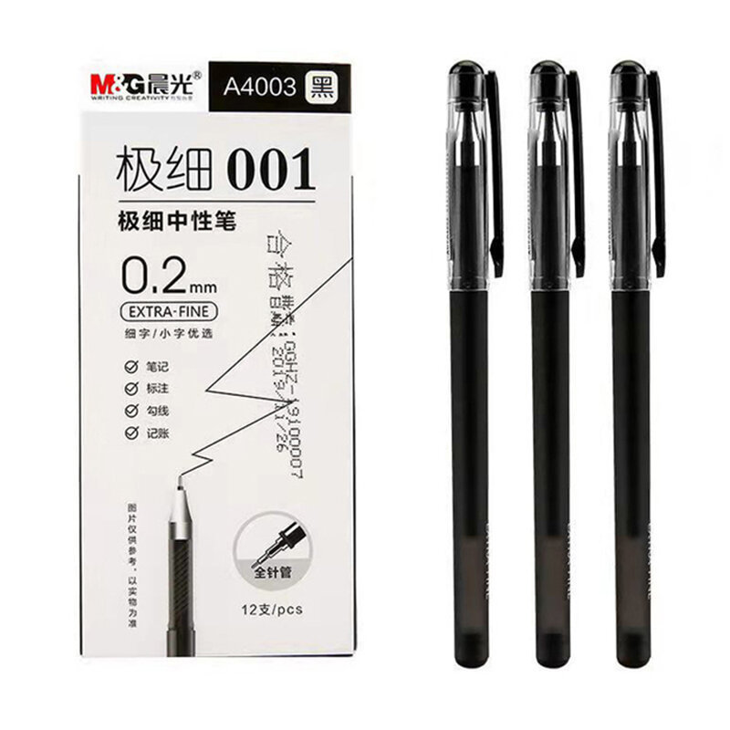 3ピース/ロットファインジェルペン中国のエレガントな黒の金融針ペン事務用品を書くためのカワイイステーショナリーペン0.3mm