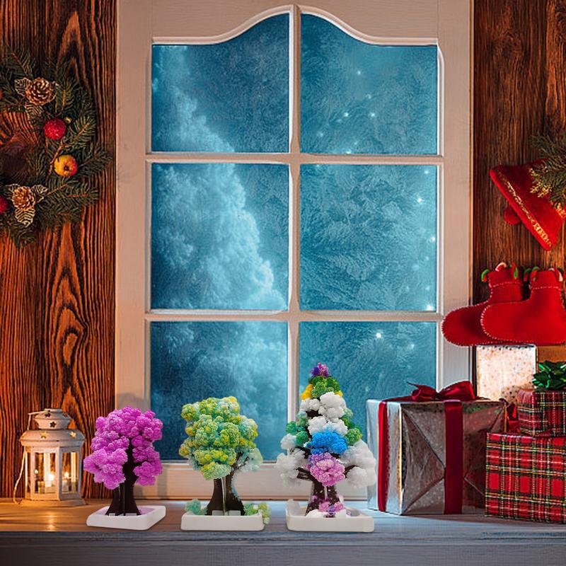 Árbol de Navidad de cristal para niños y niñas, juguete mágico, árbol de cultivo mágico, regalo de Navidad novedoso, Kits de Ciencia para Niños