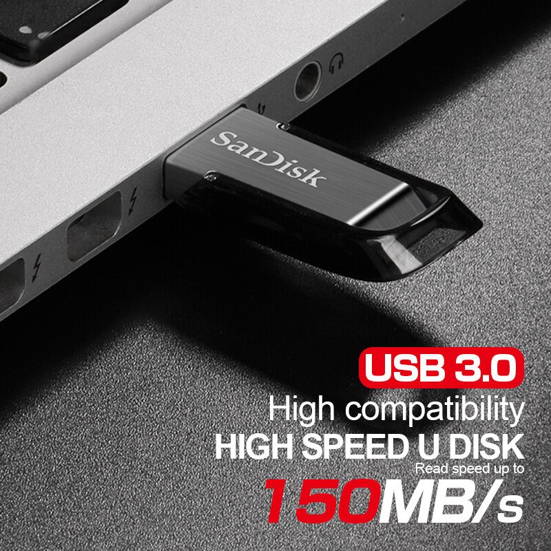 정품 울트라 플레어 USB 3.0 플래시 드라이브, 64GB 플래시 스틱, 128GB 펜 드라이브, 16GB 고속 32GB 메모리 키, 메탈 U 디스크
