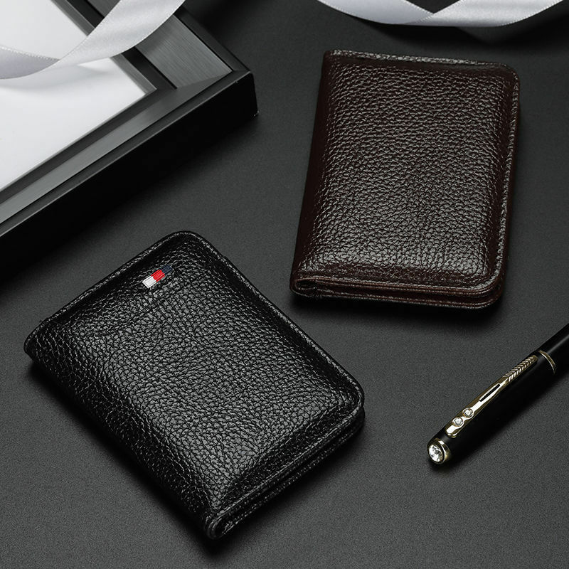 Men's Card Holder Thin Mini Wallet Card Storage Bag Unisex Exquisite Pu Coin Purse Rfid Blocking Bank Card Cash Storage Pouch