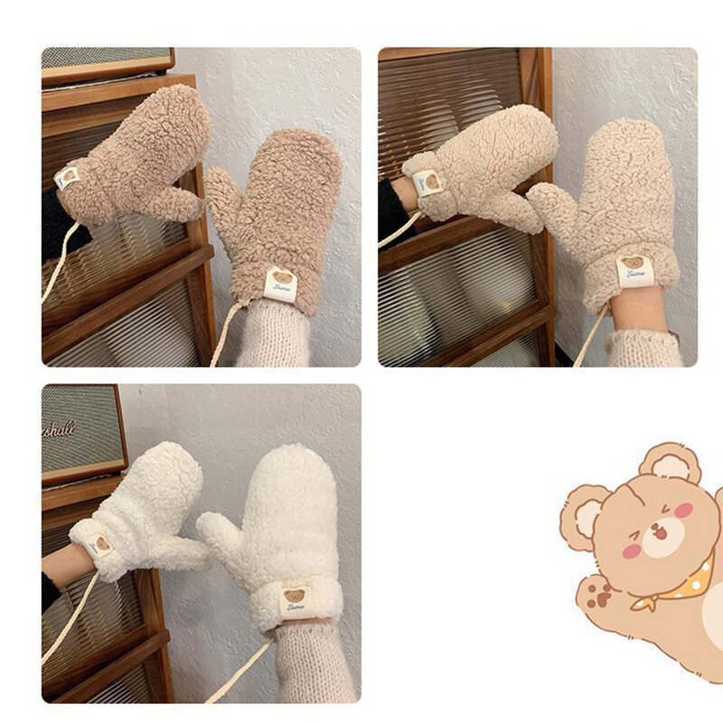 Winter Mittens for Women Knitted Gloves Warm Soft Lining Cold Weather Gloves for Cold Weather Winter