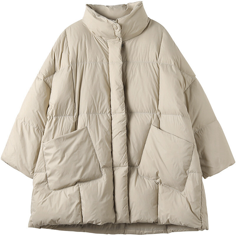 PQWTO – manteaux en duvet de canard blanc, mi-longs, très chauds, pour femme, hiver 2022