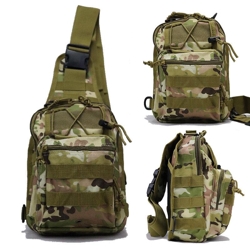 Outdoor Fishing, Hiking, Camping, Sports Equipment, Military Tactical Shoulder Bag, Molle Military Hunting Camo Straddle Bag