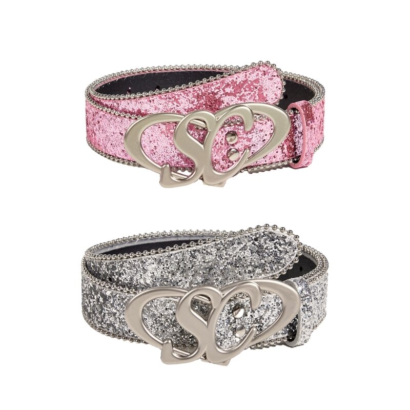 Belt Girl Pink Silver Belt Decorations European and American Fashion Belt Drop Shipping