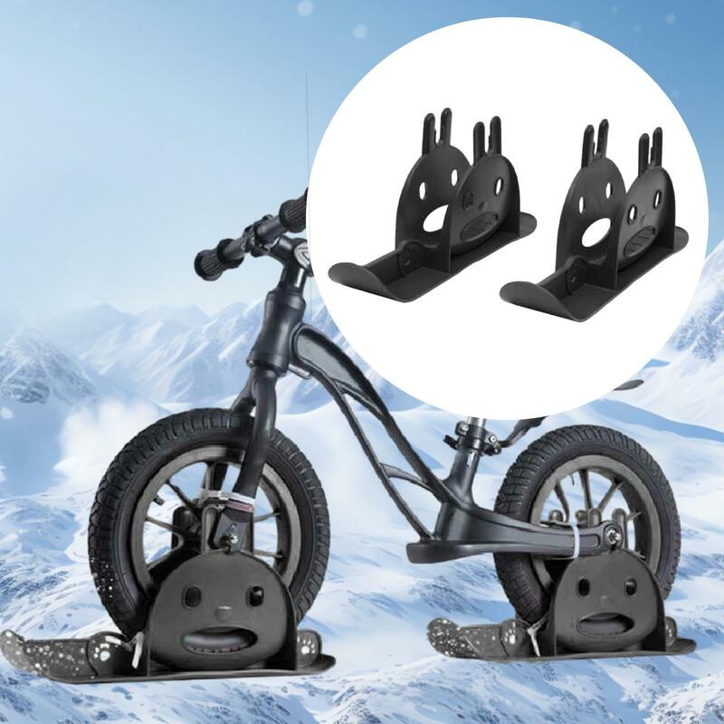 Trineo de bicicleta de equilibrio de esquí para bicicleta de equilibrio de 10 pulgadas/12 pulgadas, tobogán de bicicleta de invierno