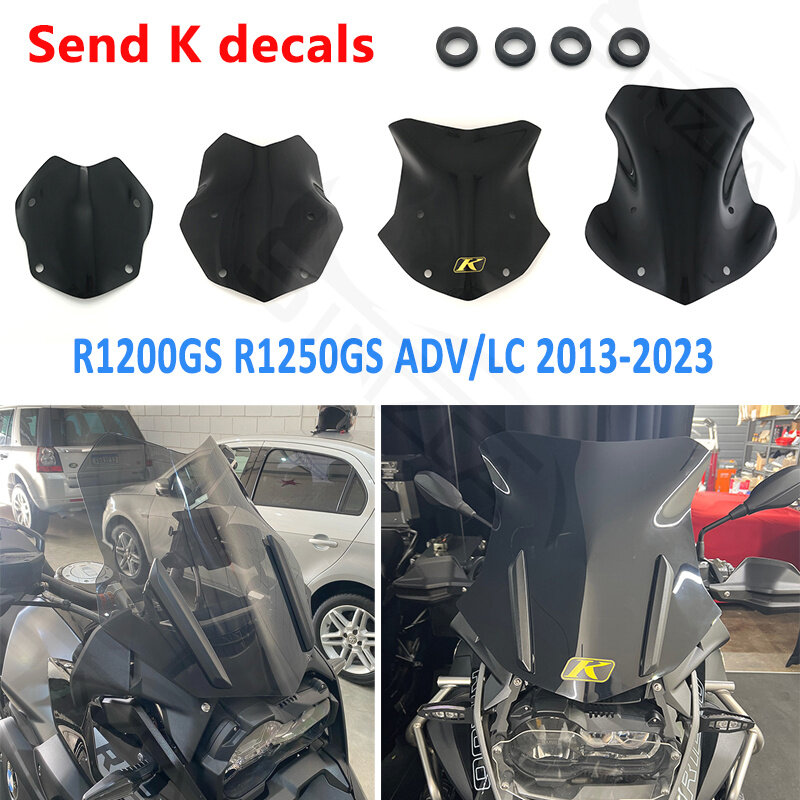 Defletores de proteção contra-brisas, tela preta para BMW R 1250 GS LC R1250GS ADV Adventure 2013-2023, R1200GS R1250GS