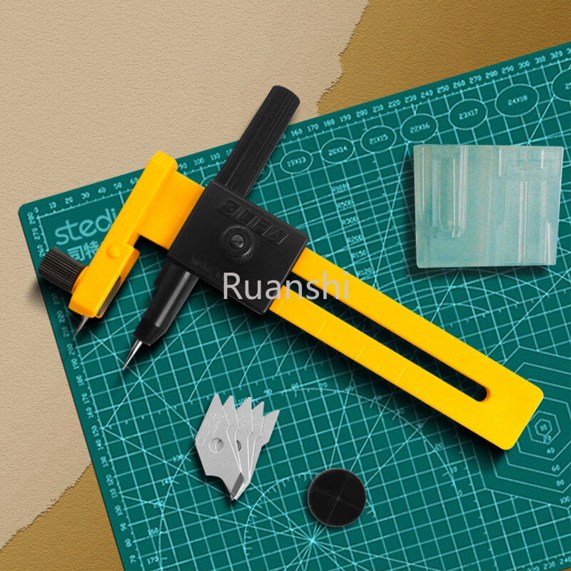 OLFA-cortador Circular de papel, cuchillo de corte redondo ajustable 360, hecho a mano, para álbum de recortes, tarjetas, cortador Circular