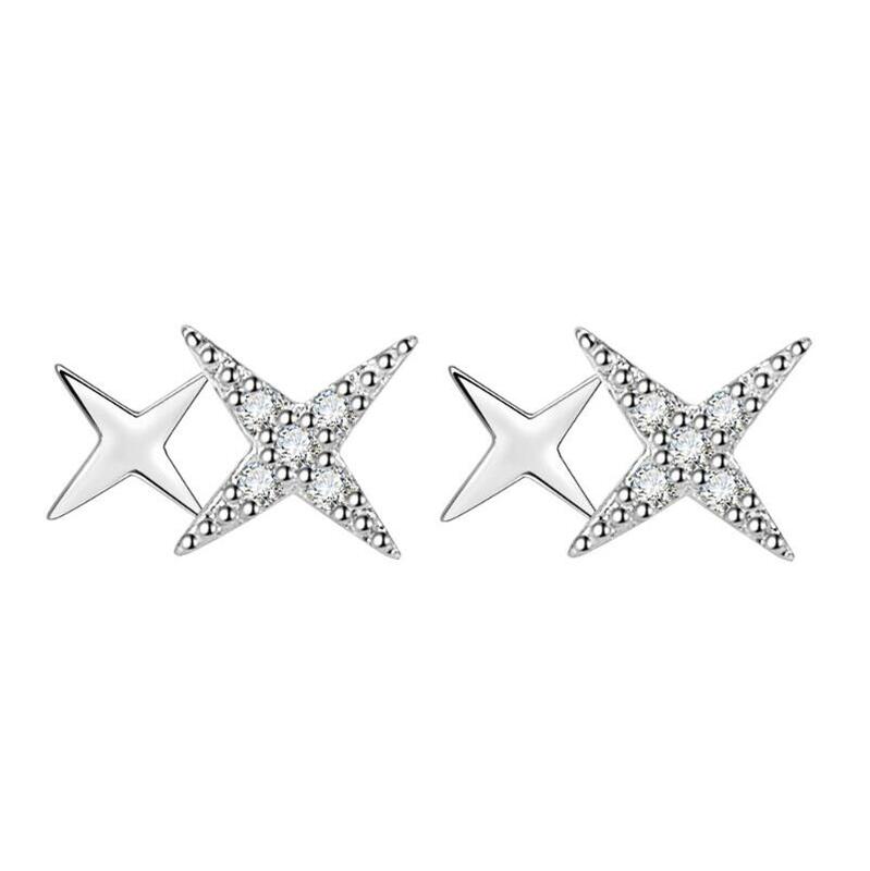 ChimRotterdam-Boucles d'oreilles à tige étoile pour femme, bijoux de fête, véritable argent regardé 925, accessoires, cadeau, mode