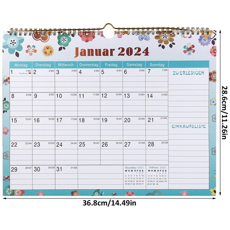 Wall Calendar 2024-2025 Holiday Monthly Desk Room Daily Use Paper Appointment Hanging Calendars Dating Office Calendar