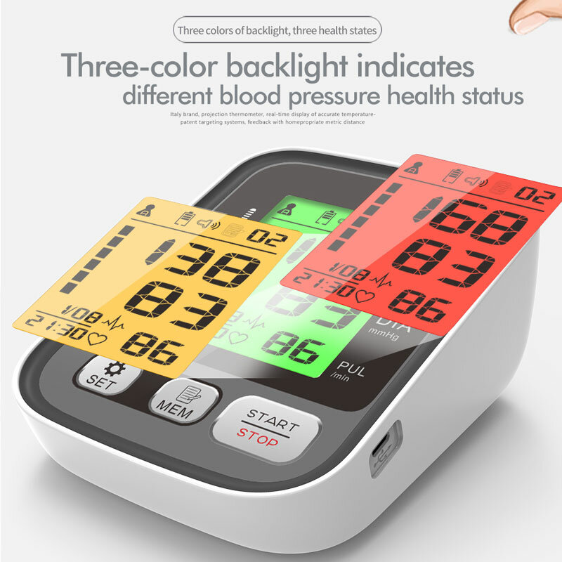 JianYouCare-디지털 LCD 팔 장력계 혈압 모니터 심박수 측정기 대형 커프 혈압계, 휴대용 혈압계