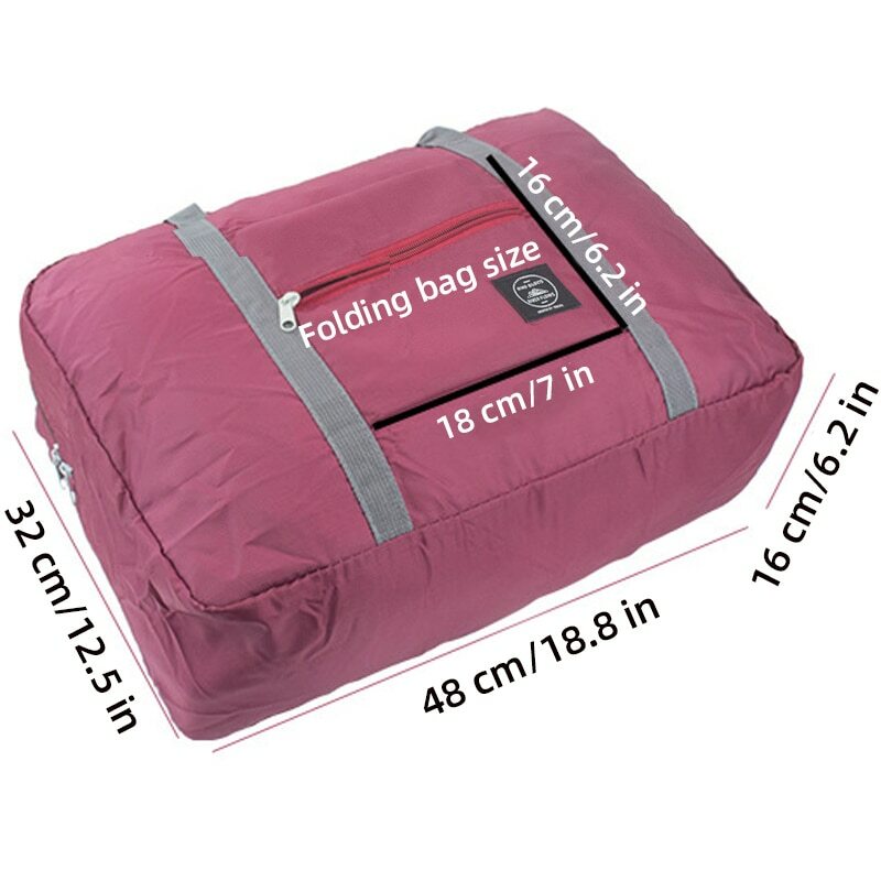 Trave tas penyimpanan perjalanan wanita, tas pria lipat tas penyimpanan perjalanan segar kecil dapat dilipat tas penyimpanan perjalanan