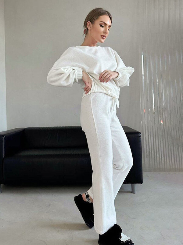 Женская Повседневная одежда для сна Marthaqiqi, комплект из 2 предметов, свободные женские брюки с Кулиской