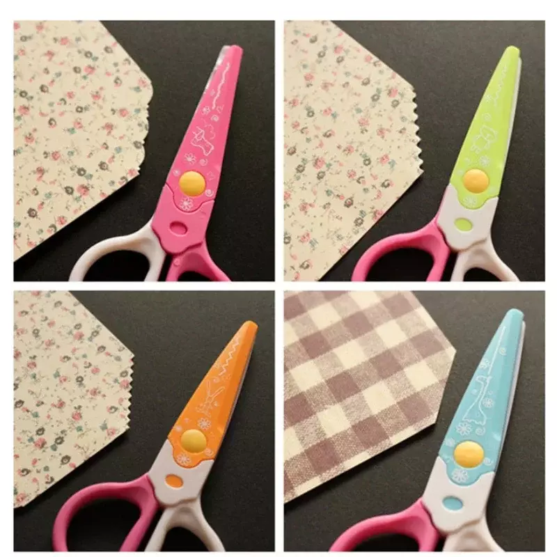 Creative Lace Scissors 6pcs Different Replace Scissors Head Wavy Line Curve Serrations Children Safe Handmade DIY Cutting Tools