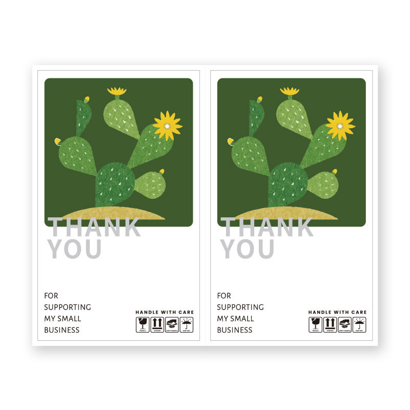 50Pcs Cute Sticker Cactus Rectangular Decorative Stickers for Notebooks DIY Scrapbooking Children's Stationery