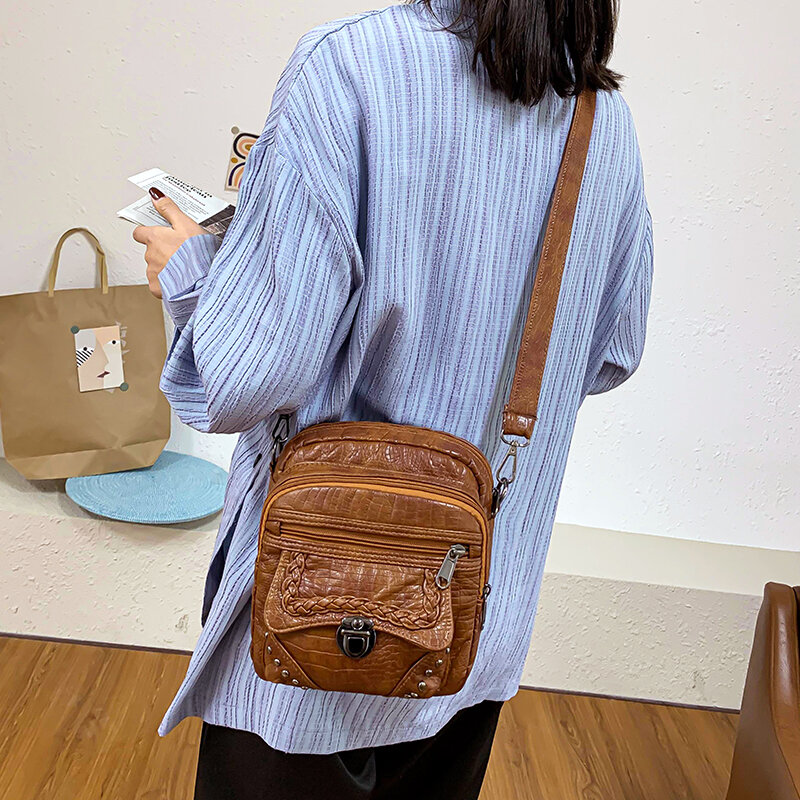 Retro Bags for Women New Luxury Soft PU Handbags Crossbody Bags Shoulder Bags Female Flap Mini Square Messenger  Bags