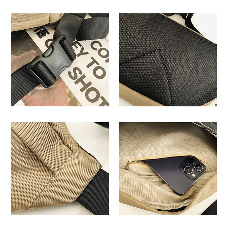 Sac de poitrine en nylon pour homme, sac de taille, cartables de loisirs initiées, nouveau