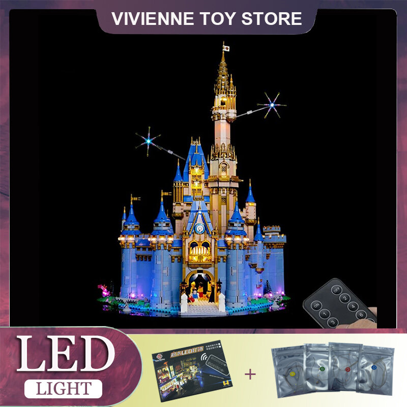 Kit d'éclairage LED RC pour blocs de construction techniques, jouet en briques, modèle de château Disney, lumière LED uniquement, sans blocs, LEGO 43222