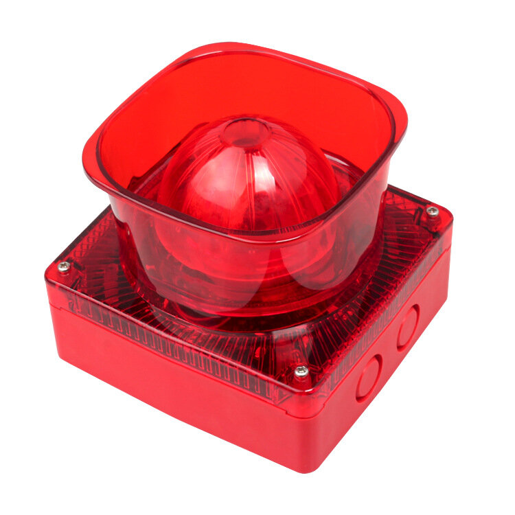 Bocina de alarma de sonido y luz de fuego para exteriores, alarma de sonido y luz, AC220V