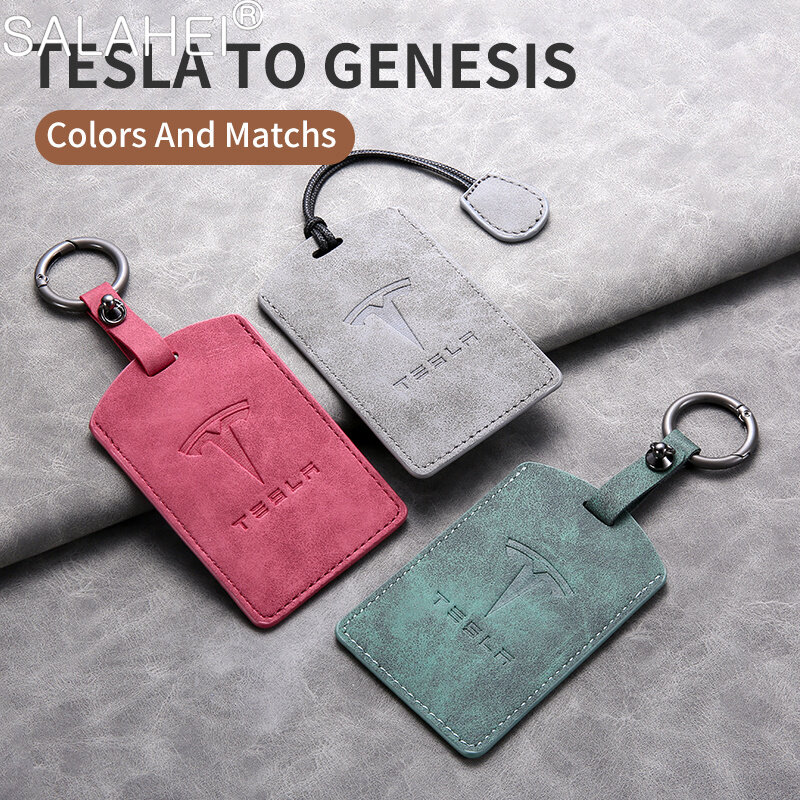 Funda para tarjeta de llave remota inteligente de coche, bolsa de llave, soporte de carcasa, protección para Tesla Model 3 Model Y 2020, accesorios de estilo para llavero