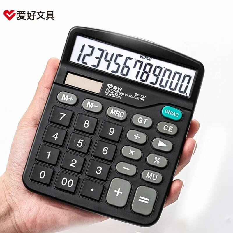 Calcolatrici da tavolo Calcolatrice elettronica da ufficio per polvere batterie con ampio display a 12 cifre 594A
