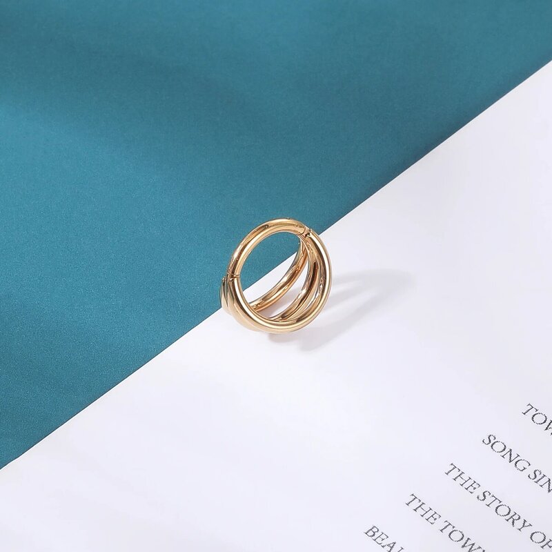 AOEDEJ cincin pusar desain sederhana, 1 buah 14G cincin kancing perut warna emas tindik barbel pusar Stainless Steel tindik tubuh