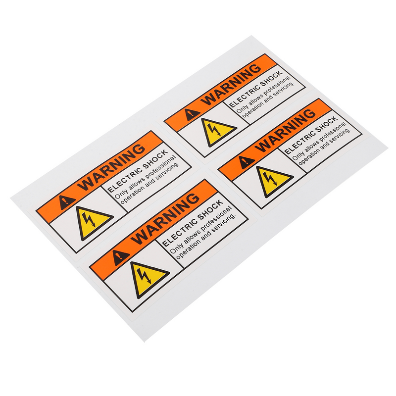 4 Stuks Pas Op Voor Elektrische Schokbord Paneellabels Stickers Hoogspanningswaarschuwing Elektrische Veiligheidsstickers