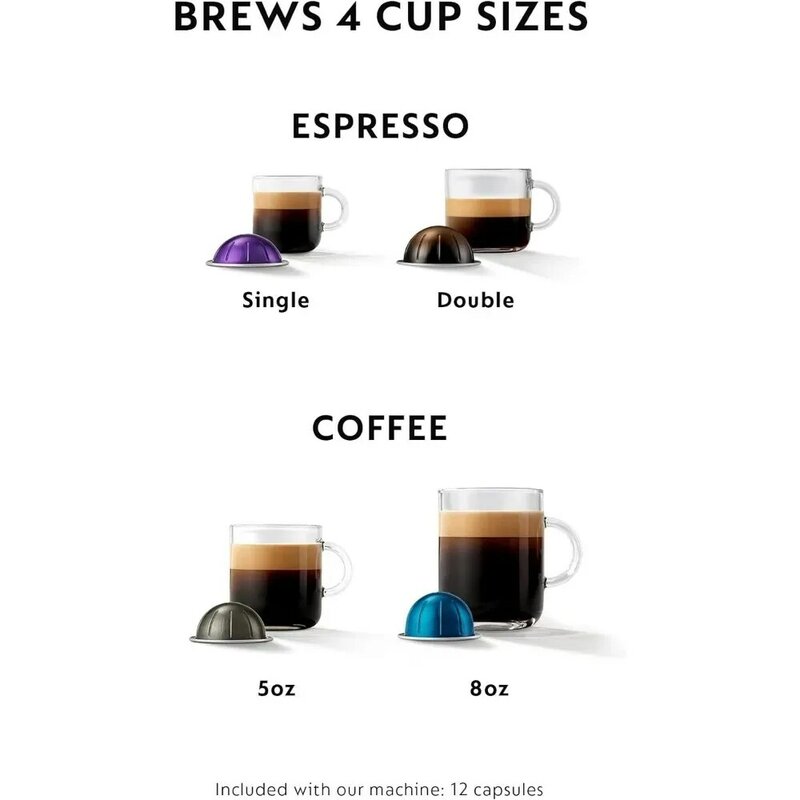 Vertuo-Blonghiによるコーヒーとエスプレッソマシン、ミルク泡立て器、限定版、18オンス、マットブラック、新