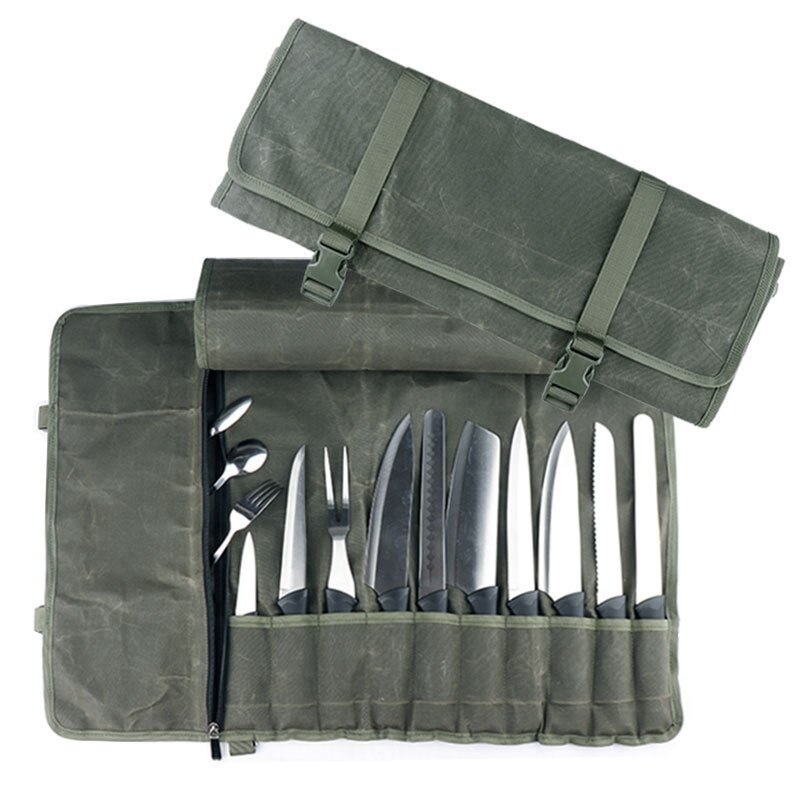 Bolsa enrollable para guardar cuchillos de Chef, organizador de herramientas de cocina, portátil, multifunción