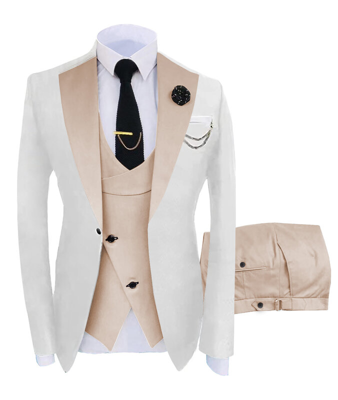 (Jacke Weste Hosen) Anzüge für Herren 2024 Casual Business Anzug High-End Social Formal Anzug 3 Stück Set Bräutigam Hochzeit Männer