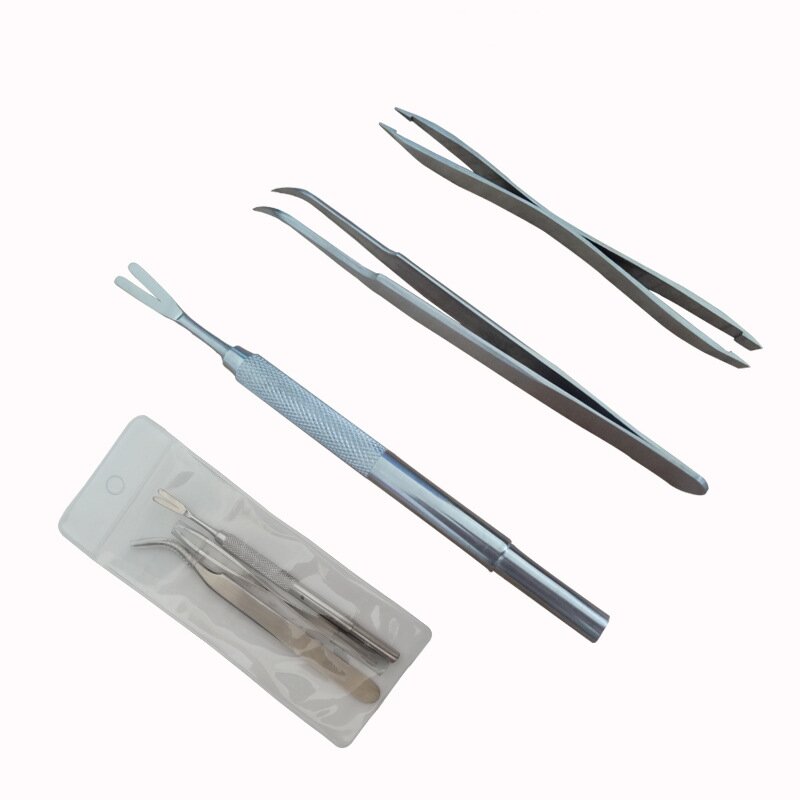 Quality Stainless Steel Pet Flea Remover Tool Scratching Hook Tweezers Clips Set Cat Dog Tick Removal Tool Pet Grooming Supplies
