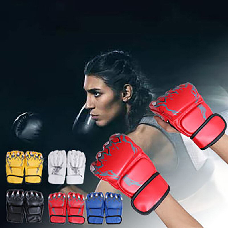 Боксерские перчатки для ММА для мужчин и женщин, ПУ, карате, Муай Тай, свободная борьба, ММА, Санда, тренировочные, для взрослых