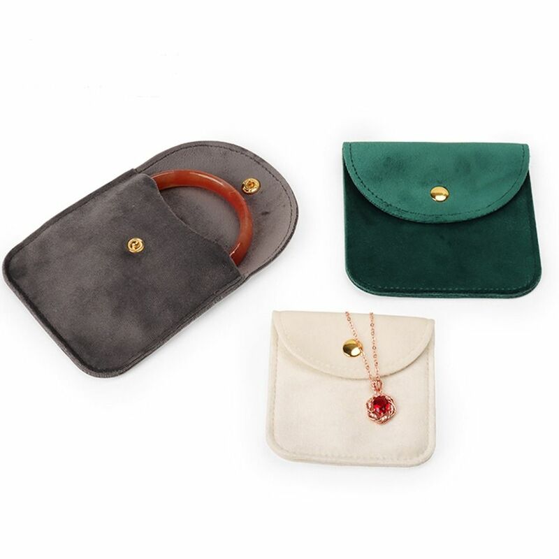 New Velvet Gift Jewelry Bag Snap Button Packaging Pouch Necklace Earrings Ring Storage Pouch