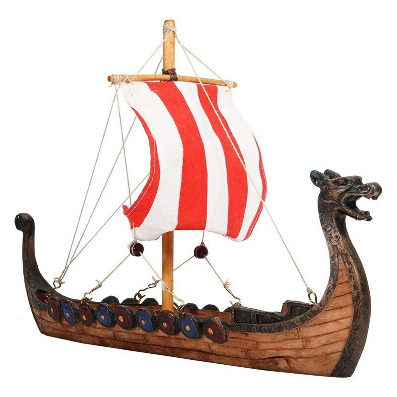 Barca a vela pirata con testa di drago cinese tradizionale da 1 pezzo come mostrato in resina Art Craft Boat