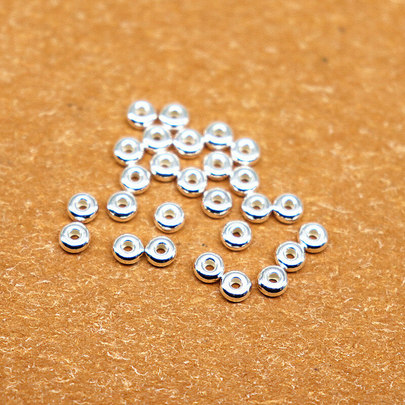 1 pezzo solido 925 perline in argento Sterling distanziatore perline allentate Rondelle gioielli fai da te che fanno componenti trovare accessori