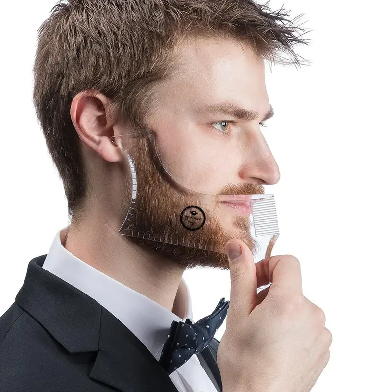 Fashion Men's Beard Shave Brush Moustache Shaping Template Shower Salon Shaving Shape Style Styling Comb Bread Care Brushes Tool