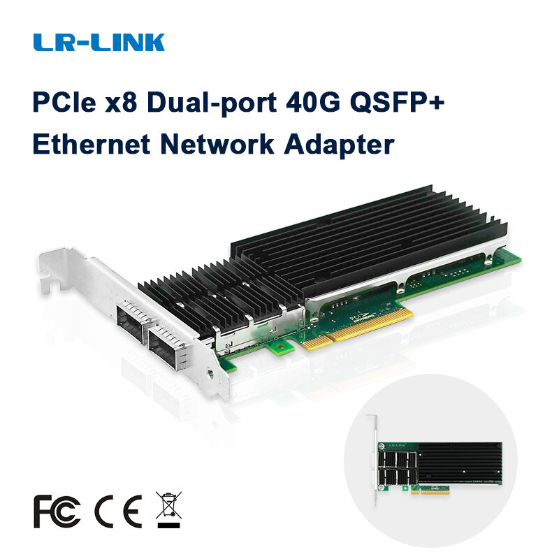 LR-LINK 9902BF-2QSFP + puerto Dual 40GB NIC pci-express adaptador de servidor Ethernet tarjeta de red óptica Intel XL710QDA2