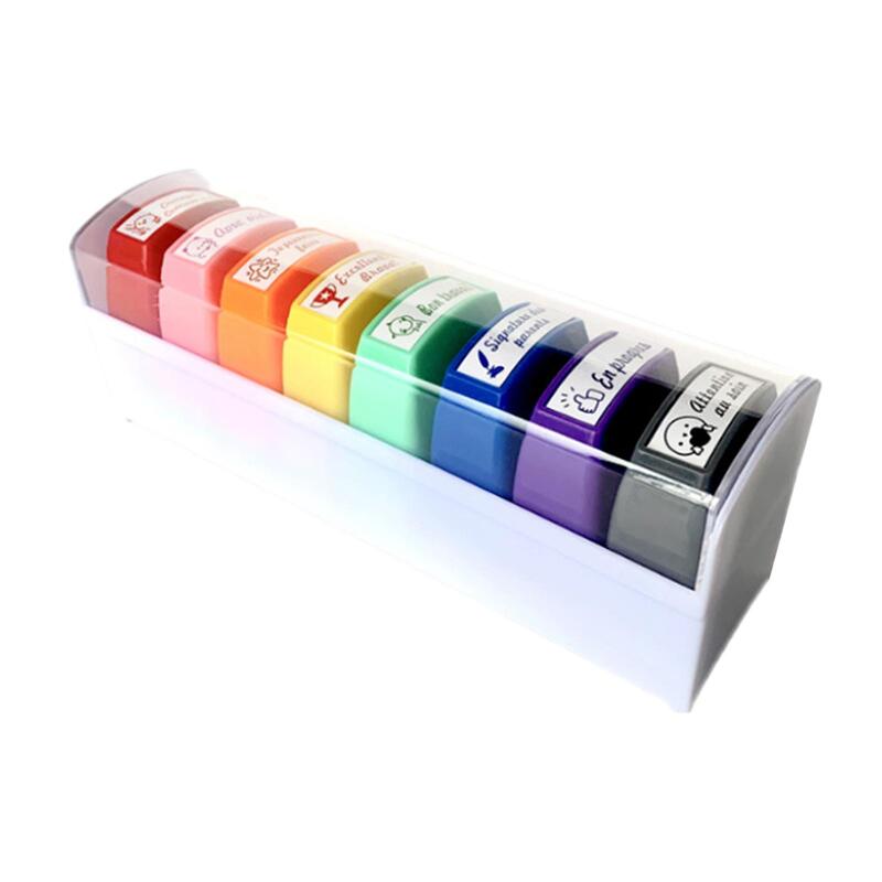 Self Ink Stamps Set for Kids, Birthday Gift, Carnival Prizes, Home Letter, Card Making, School Girls, Decorative, 8pcs