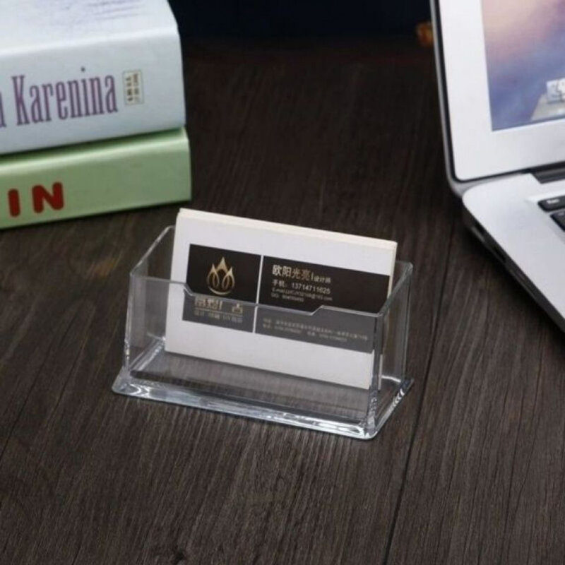 1/10pcs Acrylic Business Card Holder Transparent Business Card Storage Box Clear Desk Shelf Box  Display Easels