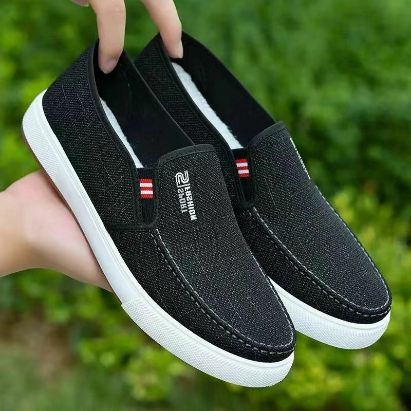 New Old Beijing Cloth Shoes, Shallow Mouth Men's Shoes, Casual Breathable, Wear resistant, Anti slip, Lightweight Work Shoes