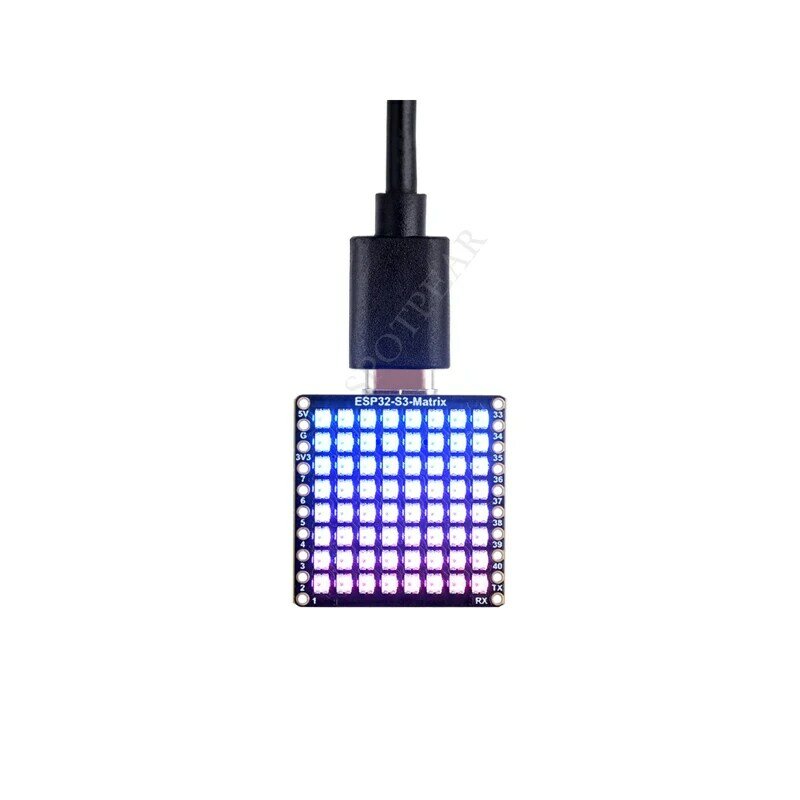 ESP32-S3 Matrix 8x8 RGB-LED Sensor Giroscópio Bluetooth WiFi, Atitude QST, QMI8658C