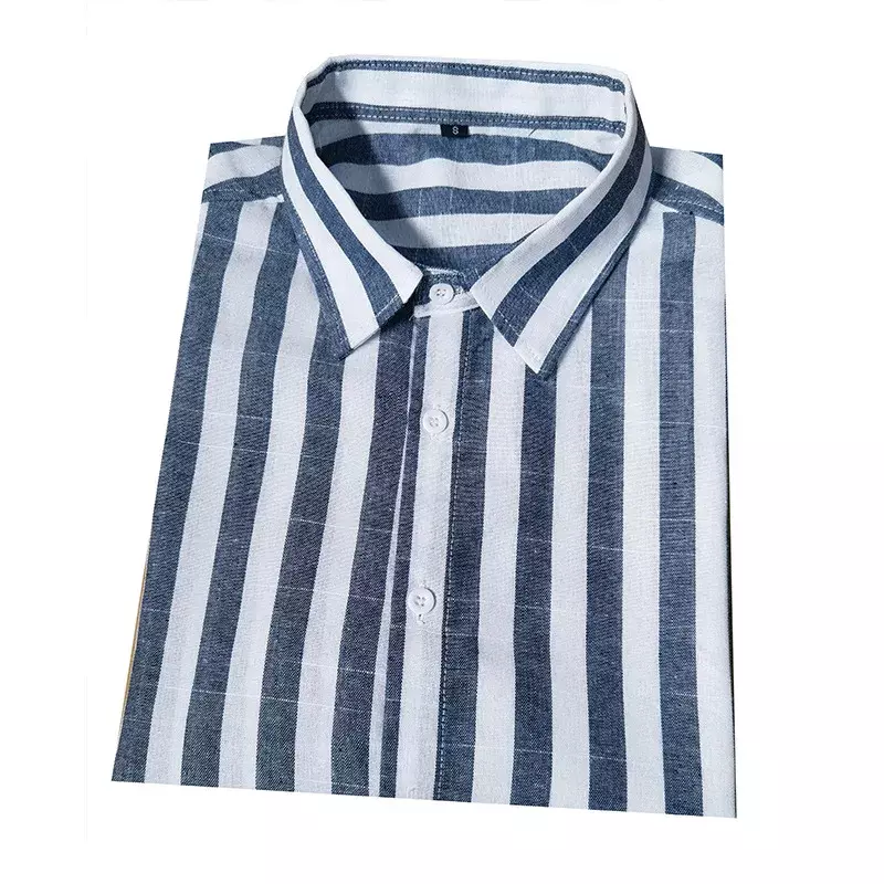 Summer Mens Stripes Shirt Hawaiian Stylish Short Sleeve All-matchTurn-down Collar Men Cardigan Casual Loose Vacation Shirts 5XL