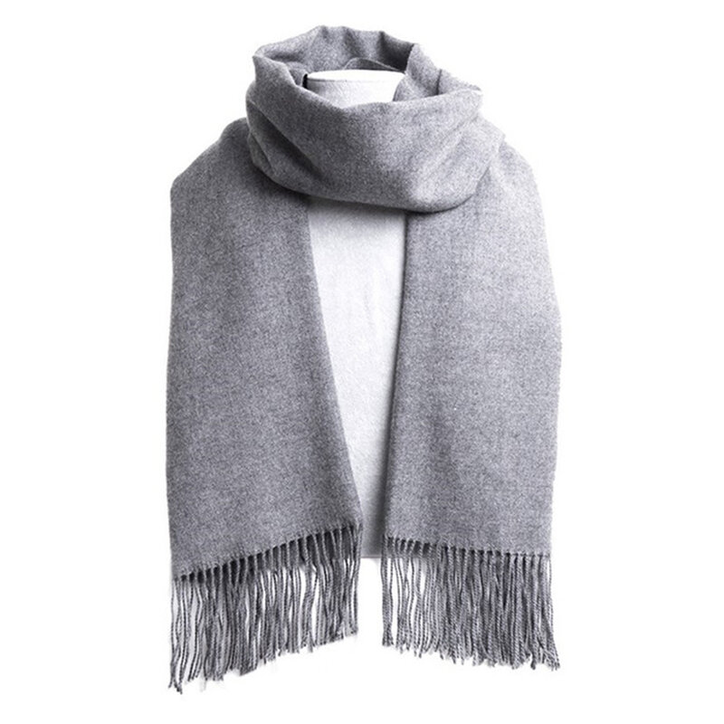 Men Faux Wool Thick Warm Scarfs Winter Shawl Neck Thick Knit Super Soft Solid Wrap Men Foulard Blanket Gifts