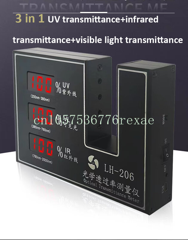 Misuratore di trasmissione misuratore di trasmissione della luce strumento di misurazione LH-206 3 in1 Tester di Film solare trasmittanza ottica
