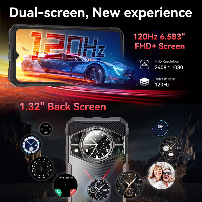 Cubot Kingkong Ax Robuuste Smartphone 6.583 Inch Fhd + Scherm Android 14 24Gb Ram + 256Gb Rom Helio G99 100mp Camera Dual Sim Nfc