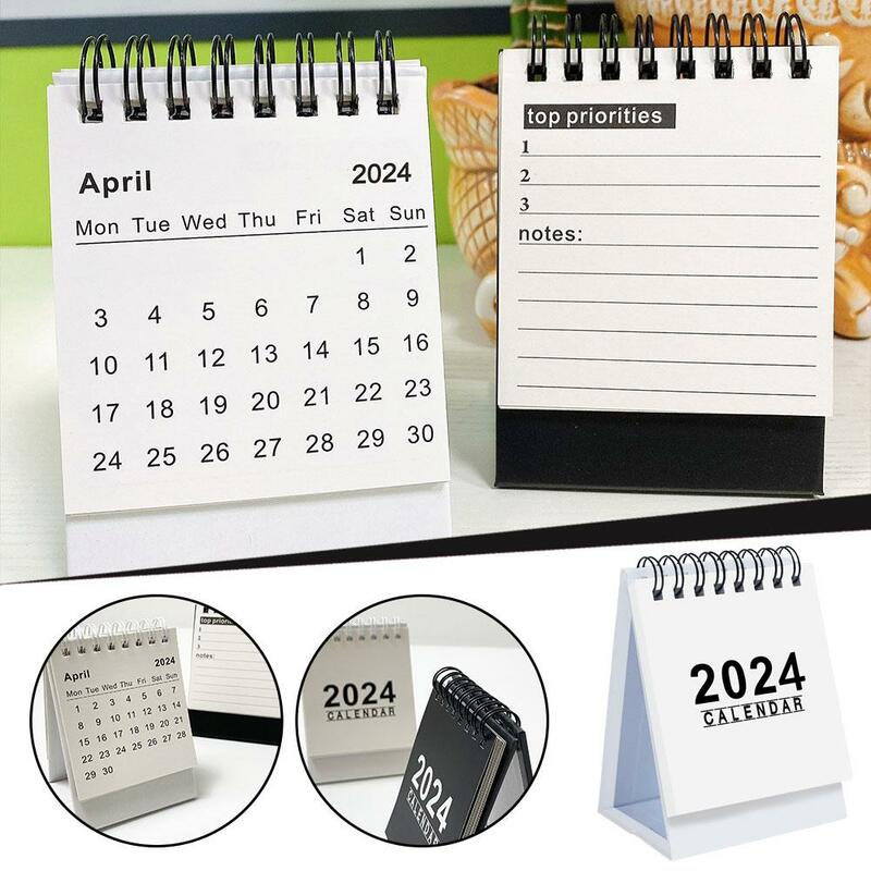 2024 Creative English Mini Calendar Decoration Office Notepad Home Weekly Planner Paper Portable Student Desktop Desk Gift C9H5