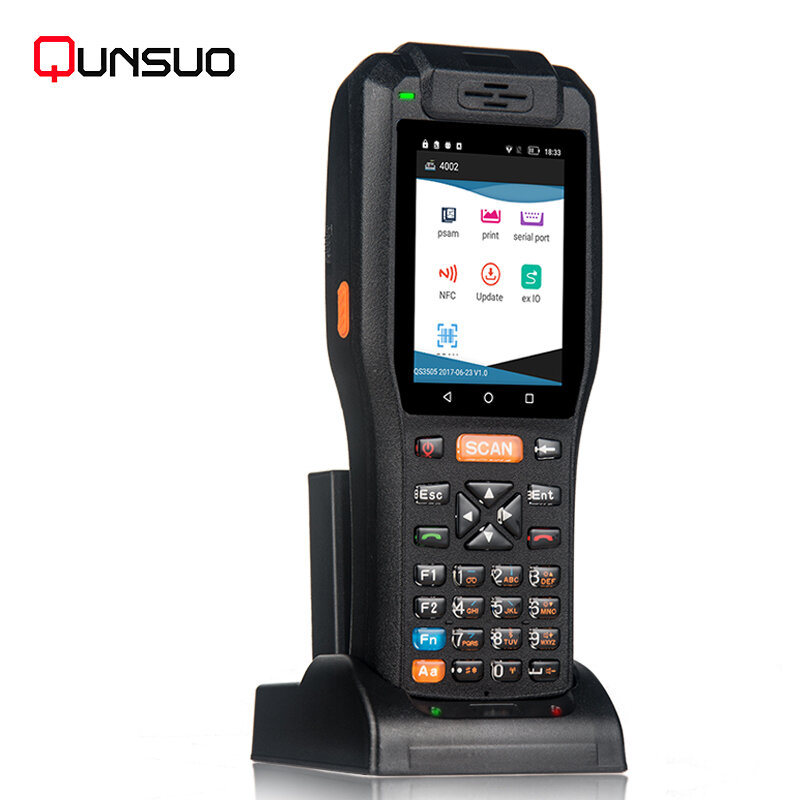 Qun Suo PDA3505 Прочный портативный КПК терминал сканера штрих-кода с внутренним 58 мм термопринтером