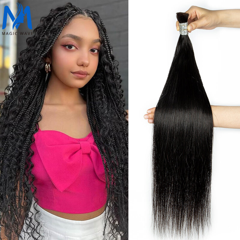 100% Straight Human Hair Bulk for Braiding Hair No Weft Virgin Brazilian Hair Bundles Extension 20 26 28 Inches Human Hair Bulk