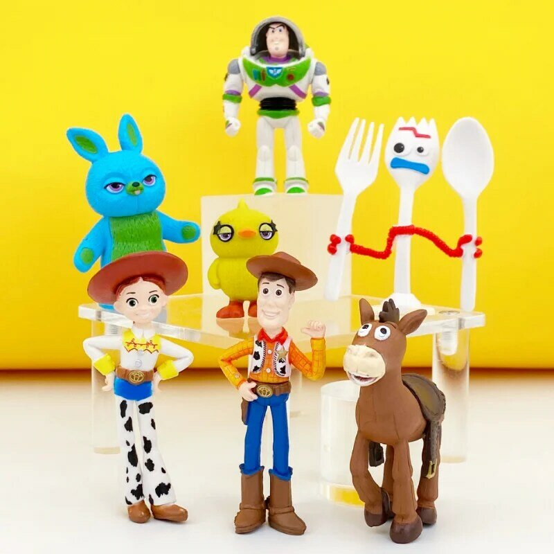 Spielzeug Geschichte Filmfiguren Buzz Lightyear Woody Jessie Q-Version Action figur niedlichen Dol Desktop-Ornamente sammeln Modell