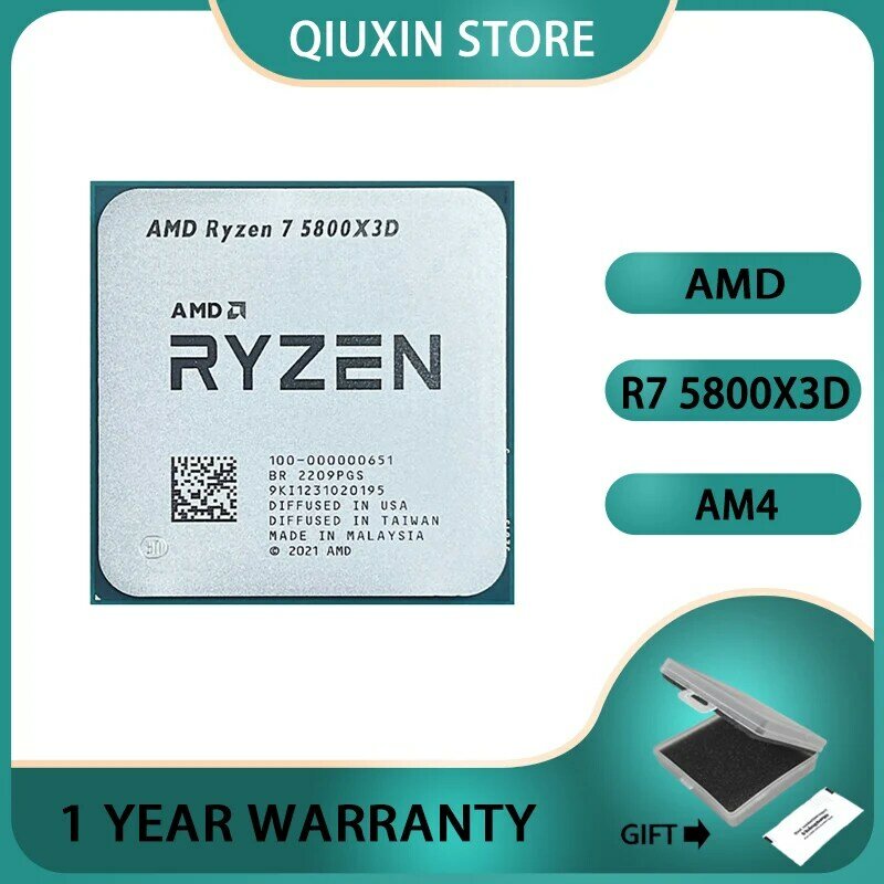 Новый процессор AMD Ryzen 7 5800X3D R7 5800X3D100-000000651, поддержка настольного ПК, игровой процессор, разъем AM4, 3,4 ГГц, 8-ядерный, 16-поточный, 7NM L3 = 96M