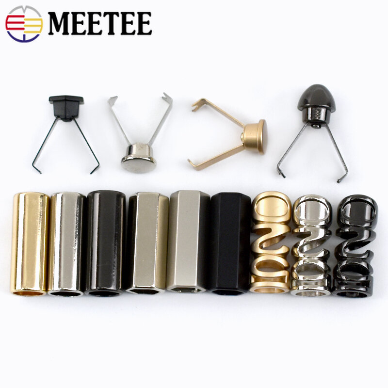 Meetee-tope de bloqueo de cordón de Metal, accesorio de costura de cuerda, cierre de botón, hebilla de campana colgante, bolsa de bricolaje, cordón de ropa, 50/100 piezas, 6mm